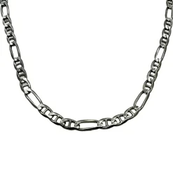 Figarolänk / Marinalänk Halsband Oxiderat Silver - 5,6 mm