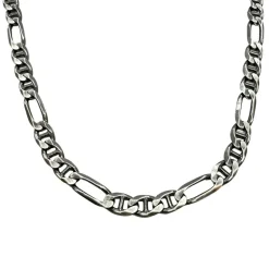 Figarolänk / Marinalänk Halsband Oxiderat Silver - 7,5 mm