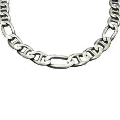 Figarolänk / Marinalänk Halsband Oxiderat Silver - 8,7 mm