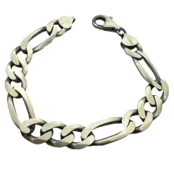 Figarolänk Armband Oxiderat Silver - 9,5 mm