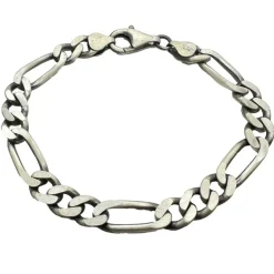 Figarolänk Armband Oxiderat Silver - 7,5 mm
