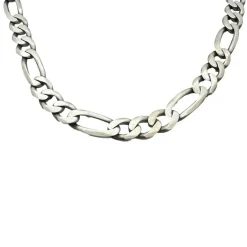 Figarolänk Halsband Oxiderat Silver - 9,5 mm