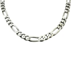 Figarolänk Halsband Oxiderat Silver - 7,5 mm