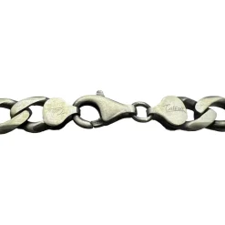 Figarolänk Halsband Oxiderat Silver - 9,5 mm