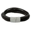 Flätat Läderarmband - Brun