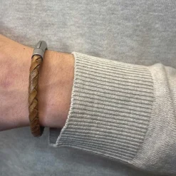 Flätat Läderarmband - Nature