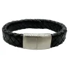 Flätat Läderarmband - Svart