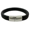 Flätat Läderarmband - Svart