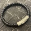 Flätat Läderarmband - Svart