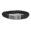 Flätat Svart Läderarmband