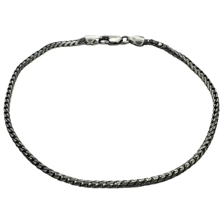 Francolänk Oxiderat Silver - Armband 1,9 mm