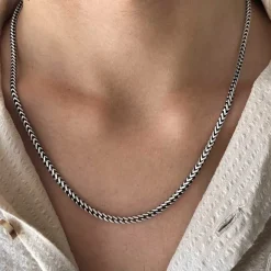 Francolänk Oxiderat Silver - Halsband