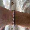 Francolänk Oxiderat Silver - Armband
