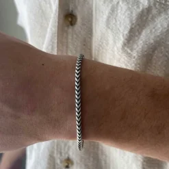Francolänk Oxiderat Silver - Armband