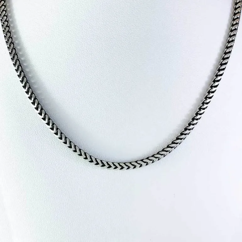 Francolänk Oxiderat Silver - Halsband