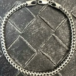 Francolänk Oxiderat Silver - Armband