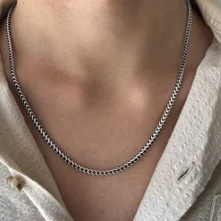 Francolänk Oxiderat Silver - Halsband