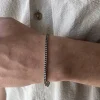Fyrkantig Francolänk Oxiderat Silver - Armband