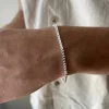 Fyrkantig Francolänk Silver - Armband