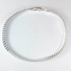 Fyrkantig Francolänk Silver - Armband