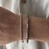 Fyrkantig Kulkedja Oxiderat Silver - Armband