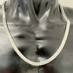 Fyrkantig Rävsvanslänk Silver - Halsband