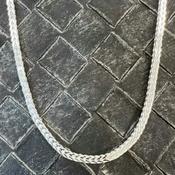 Fyrkantig Rävsvanslänk Silver - Halsband
