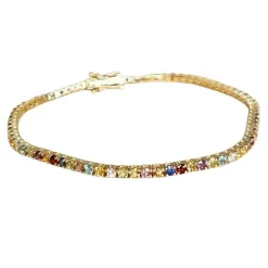Guldarmband Tennis Colored Diamonds 18K