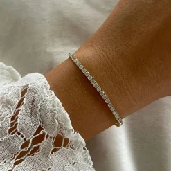 Guldarmband Tennis Diamonds 18K Vitguld - 5,0 ct