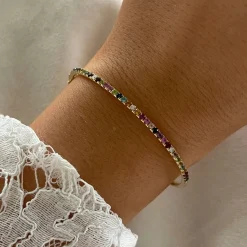 Guldarmring Colored Diamonds 18K