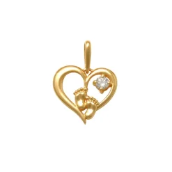 Guldhänge Sparkling Heart & Feet 18K
