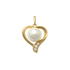 Guldhänge Sparkling Heart & Pearl 18K