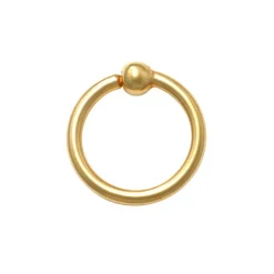 Guldpiercing Ring med kula 18K