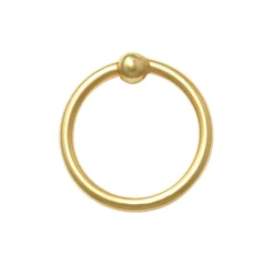 Guldpiercing Ring med kula 18K