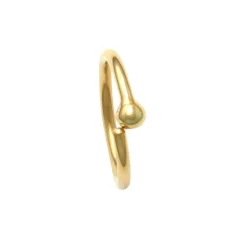Guldpiercing Ring med kula 18K