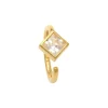 Guldpiercing Ring Sparkling Square 18K
