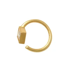 Guldpiercing Ring Sparkling Square 18K