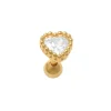 Guldpiercing Sparkling Heart 18K