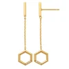 Guldörhängen Chain Hexagon 18K