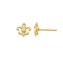 Guldörhängen Fleur De Lis 18K