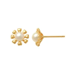 Guldörhängen Flower Pearl 18K