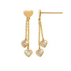 Guldörhängen Hanging Hearts 18K