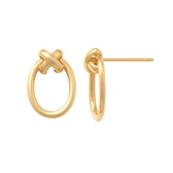 Guldörhängen Oval Cross 18K