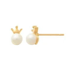 Guldörhängen Pearl Crown 18K
