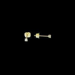 Guldörhängen Rund Cz-sten 18K - Flera storlekar