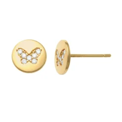 Guldörhängen Sparkling Butterfly Circle 18K