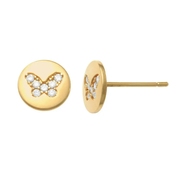 Guldörhängen Sparkling Butterfly Circle 18K