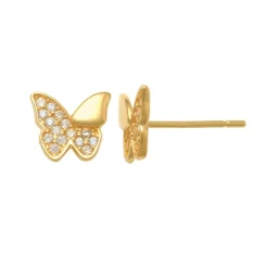 Guldörhängen Sparkling Butterfly 18K