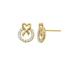 Guldörhängen Sparkling Circle & Ribbon 18K
