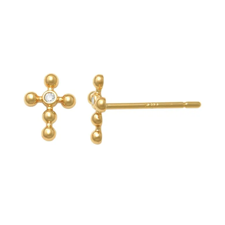 Guldörhängen Sparkling Cross 18K